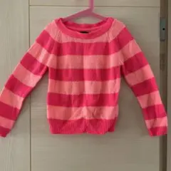 GapKids ピンクオレンジボーダーセーター 140cm