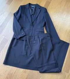 ブラック　ストライプ スカート&パンツスーツ 13AR