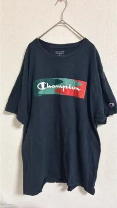 チャンピオン 半袖Ｔシャツ クルーネック ロゴプリント XL 紺 綿