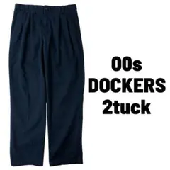 00s DOCKERS チノパン ツータック ブラック ストレート - メルカリ