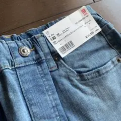 ユニクロ ストレッチデニムスリムフィット130cm ブルー