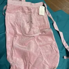 ホットマン　ピンクエプロン 花刺繍付き