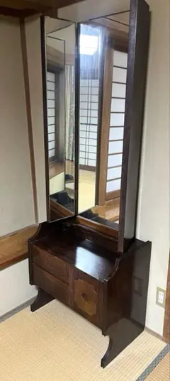 昭和レトロ 三面鏡 ドレッサー 鏡台 古家具 民藝 和モダン - メルカリ