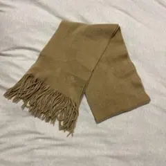 ベージュ フリンジ付きマフラー