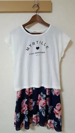 花柄ワンピース♡Tシャツセット