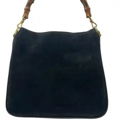GUCCI グッチ バンブー 2WAY スウェード ハンドバッグ ブラック