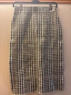 千鳥格子　ニットタイトスカート