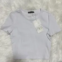 新品未使用タグ付き zara 半袖 クロップドトップス ホワイト