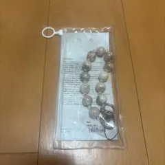 パールホワイト ストラップ 約15cm キーホルダー付き