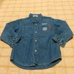 ミキハウスMIKI HOUSE デニム 長袖シャツ日本製 100サイズ 重ね着