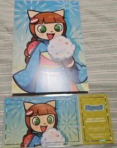 ポップン カラオケの鉄人 箔押しチケット風カード　コンプ　ミミニャミ ポップンミュージック ニャミ カラオケの鉄人 箔押しチケット風カード