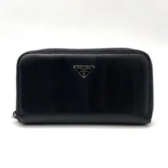 PRADA プラダ ナイロン ラウンドジップ 長財布 ブラック 三角ロゴ