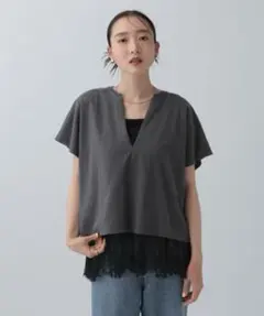 【新品タグ付き】LEPSIM 裾アソートレイヤードキャミ 黒