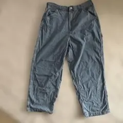 ライトブルー ストレートレッグ ワークパンツ