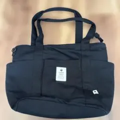 【セール】ブラックトートバッグ フロントポケット付き　lecoqsportif