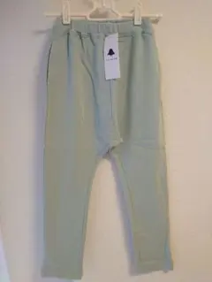 ミントグリーン 長ズボン デザインロゴ付き