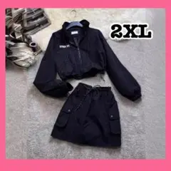 再再再再入荷‼️ 韓国 セットアップ ブラック ミニスカート ナイロン ゴルフ