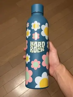 【新品未使用】　Hard Rock Cafe 水筒　花柄　水色のサムネイル