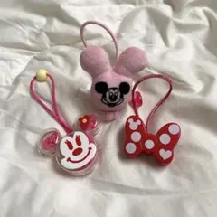 ミッキー・ミニー ヘアゴム 3個セット ディズニー