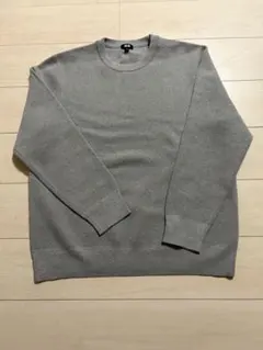 UNIQLO ウォッシャブルミラノリブクルーネックセーター　グレー　メンズXL