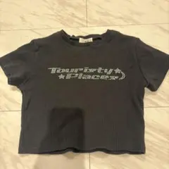 WEGO ラインストーンロゴ 半袖Tシャツ ブラック F
