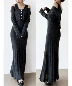 RESEXXY アンサンブルレースニットワンピース(インナーなし)