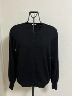 GU.クルーネック カーディガン ブラック XL
