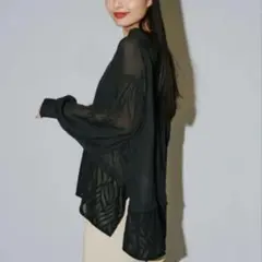 terrace 新品未使用　シアーJQフラッフィーブラウス　ブラック　黒