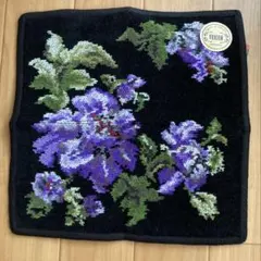 【新品付】feiler フェイラー ハンカチ カリーナ ブラック パープル