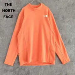 ザノースフェイス　長袖カットソー　ロゴ　ロンT　オレンジ系　ワンポイント　S