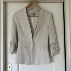 H&M ノーカラージャケット ライトベージュ EUR34