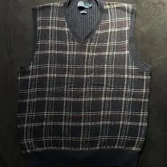 古着 90’s Ralph Lauren チェック コットンリネン ニットベスト