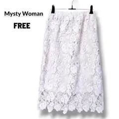 Mysty Woman レーススカート タイト 花柄 白 FREE 美品のサムネイル