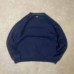 USA古着アスレチックワークスネイビー クルーネック スウェット無地ソリッド