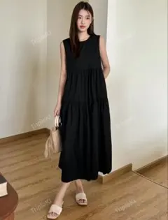 SHEIN ノースリーブワンピース ブラック