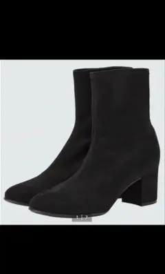 ユニクロ　UNIQLO　黒 スエード ブーツ ストレッチショートブーツ