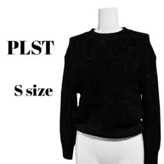 【PLST】 メタリッククルーネックセーター ブラック Sサイズ ラメニット