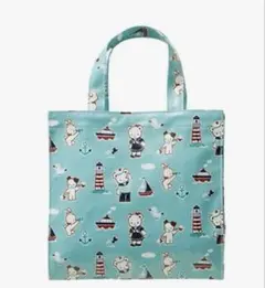 ファミリアビニールバッグ　マリン柄トートバッグ