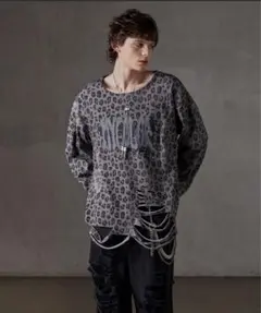 【Lサイズ】 総柄ラインストーングラフィックロンT 【GRANCY】