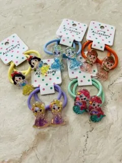 値下げ⤵️キラキラ　ヘアゴム　5種10本セット　プリンセス　子供　キッズ