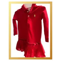 【SALE中】美品Ralph Lauren 赤 ワンピース 12M 80cm