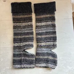 ニットストライプレッグウォーマー