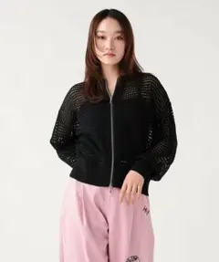 メッシュニットジップカーディガンのサムネイル
