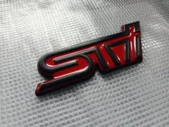 STI 3Dエンブレム(両面テープ)　レッド×ブラック
