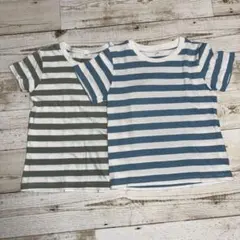 無印良品　ストライプ 半袖Tシャツ110 2枚セット