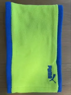 PUMA フリース ネックウォーマー 蛍光イエロー 青