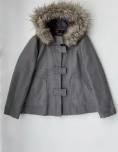 ZARA グレー ファー付きダッフルコートのサムネイル