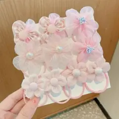 ヘアゴム　女の子　まとめ売り　ピンク　韓国　海外　花　カワイイ　ヘアアクセサリー
