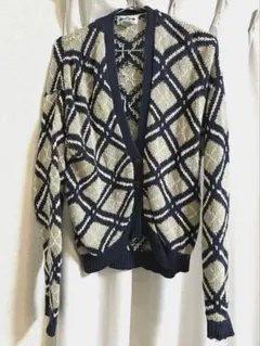 【春ニット/古着】ヴィンテージ コットン ラミー カーディガン M