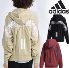 【adidas】3ストライプスワーディングフルジップパーカー　ブラック